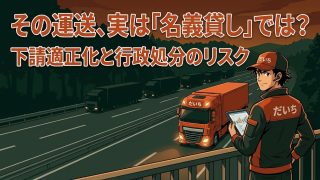 その運送、実は「名義貸し」では？下請適正化と行政処分のリスク