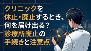 診療所の休止・廃止手続きを解説する柏市の行政書士だいち法務事務所のアイキャッチ画像