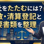 会社の解散・清算登記の流れを解説する柏市の行政書士だいち法務事務所のアイキャッチ画像