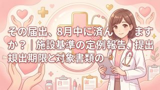 その届出、8月中に済んでいますか？｜施設基準の定例報告、提出期限と対象書類の基本