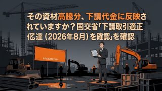 その資材高騰分、下請代金に反映されていますか？国交省「下請取引適正化」通達（2026年8月）を確認