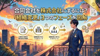 合同会社を株式会社にするには？「組織変更」3つのフェーズを図解