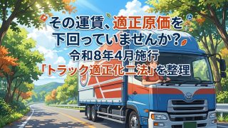 トラック適正化二法の適正原価規制を解説する柏市の行政書士だいち法務事務所のアイキャッチ画像