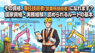 その資格、専任技術者(営業所技術者)になれます？国家資格・実務経験、認められるルートの基本