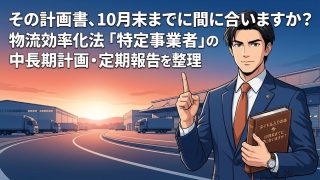物流効率化法の特定事業者制度を解説する柏市の行政書士だいち法務事務所のアイキャッチ画像