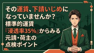 標準的運賃の浸透状況と荷主・元請企業の点検ポイントを解説する柏市の行政書士だいち法務事務所のアイキャッチ画像