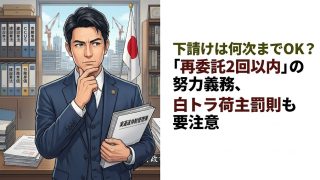 下請けは何次までOK？「再委託2回以内」の努力義務、白トラ荷主罰則も要注意