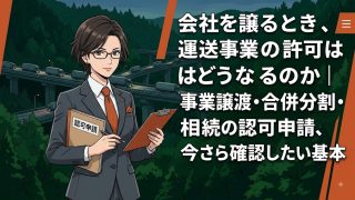 会社を譲るとき、運送事業の許可はどうなるのか｜事業譲渡・合併分割・相続の認可申請、今さら確認したい基本