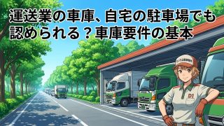 運送業の車庫要件を解説する柏市の行政書士だいち法務事務所のアイキャッチ画像