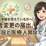 診療所の開設者変更・承継の届出を解説する柏市の行政書士だいち法務事務所のアイキャッチ画像