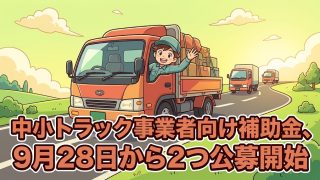 中小トラック事業者向け補助金(2026年9月28日公募開始)を解説する柏市の行政書士だいち法務事務所のアイキャッチ画像