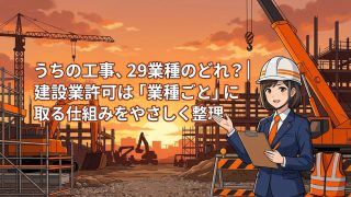 建設業許可の29業種を解説する柏市の行政書士だいち法務事務所のアイキャッチ画像
