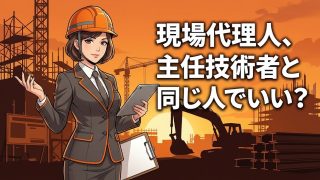 現場代理人と主任技術者の違いを解説する柏市の行政書士だいち法務事務所のアイキャッチ画像