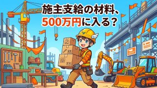 施主支給の材料と建設業許可の500万円基準を解説する柏市の行政書士だいち法務事務所のアイキャッチ画像