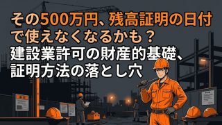 建設業許可の財産的基礎(500万円)の証明方法を解説する柏市の行政書士だいち法務事務所のアイキャッチ画像