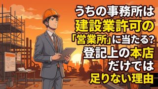 建設業許可の営業所の意味を解説する柏市の行政書士だいち法務事務所のアイキャッチ画像